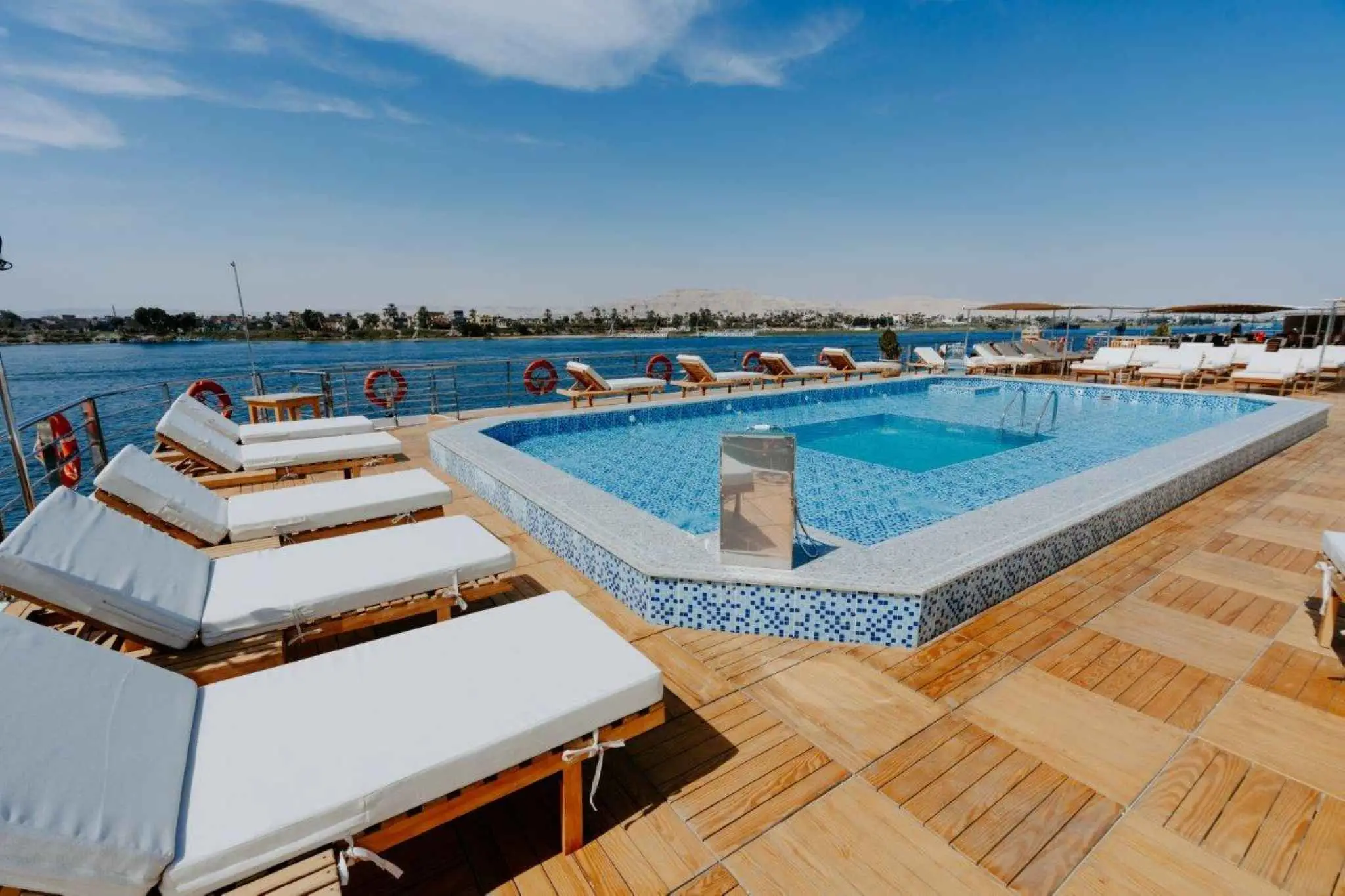 Sun deck of the MS Medea Nile Cruise Nile cruise